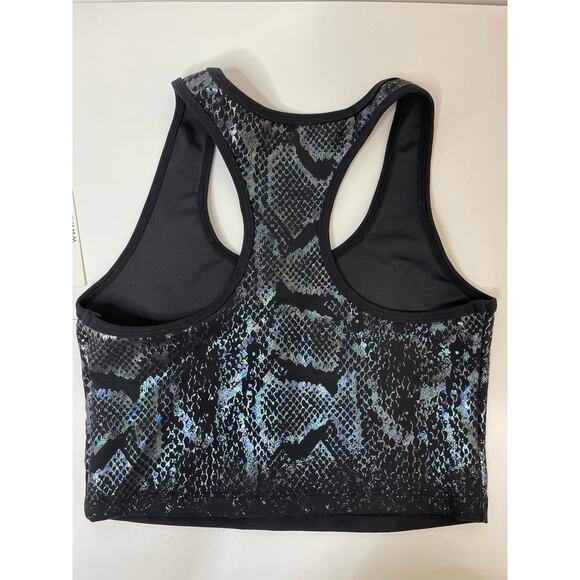 Evolution & Creation Racerback Black Rainbow Snake Print Sports Bra NEW Small - Picture 9 of 9